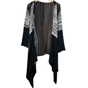 Elan open knit hooded lightweight duster cardigan, small